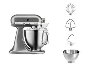 Mikser Artisan 4,8l KSM185 KitchenAid 5KSM185PSEMS – srebrzystopopielaty